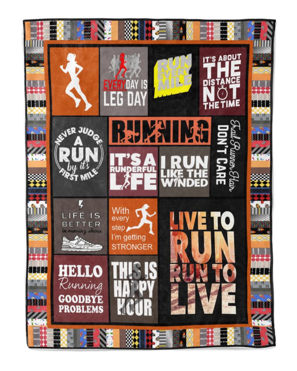 Running blanket 01 Cozy Plush Fleece Blanket white 30x40in