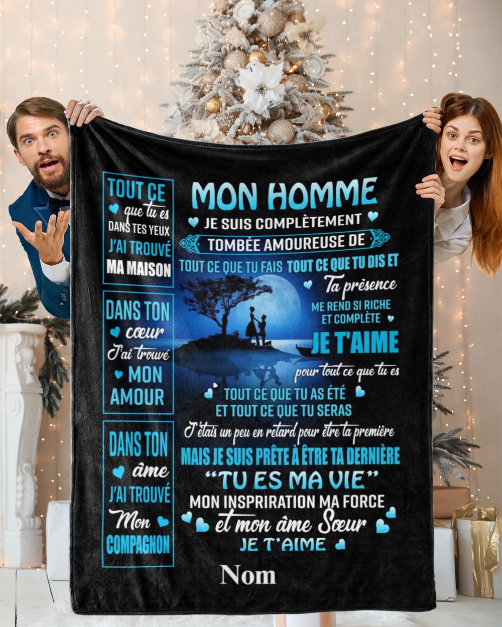 Mon Homme Cozy Plush Fleece Blanket white 30x40in