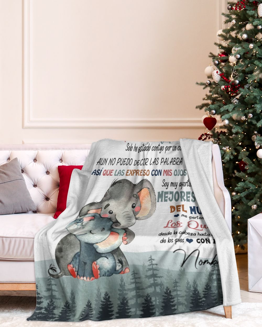 Hola mamá y papá Cozy Plush Fleece Blanket white 30x40in