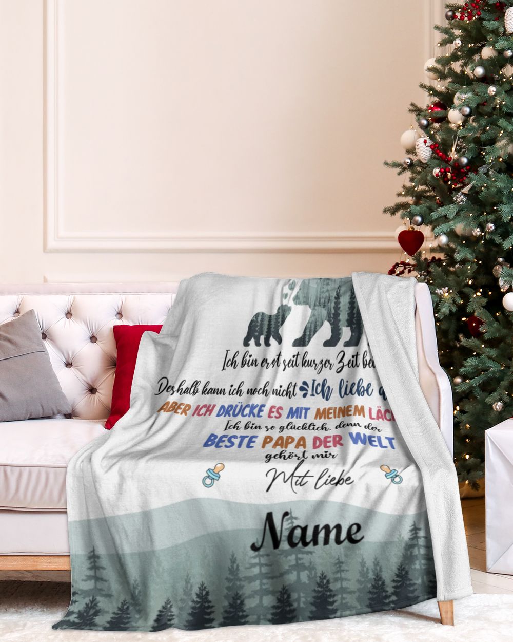Hallo Papa Cozy Plush Fleece Blanket white 30x40in