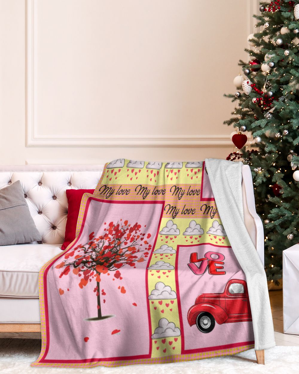 Valentine Blankets- Softball Gifts- Valentine Gifts- Valentine's day Cozy Plush Fleece Blanket white 30x40in