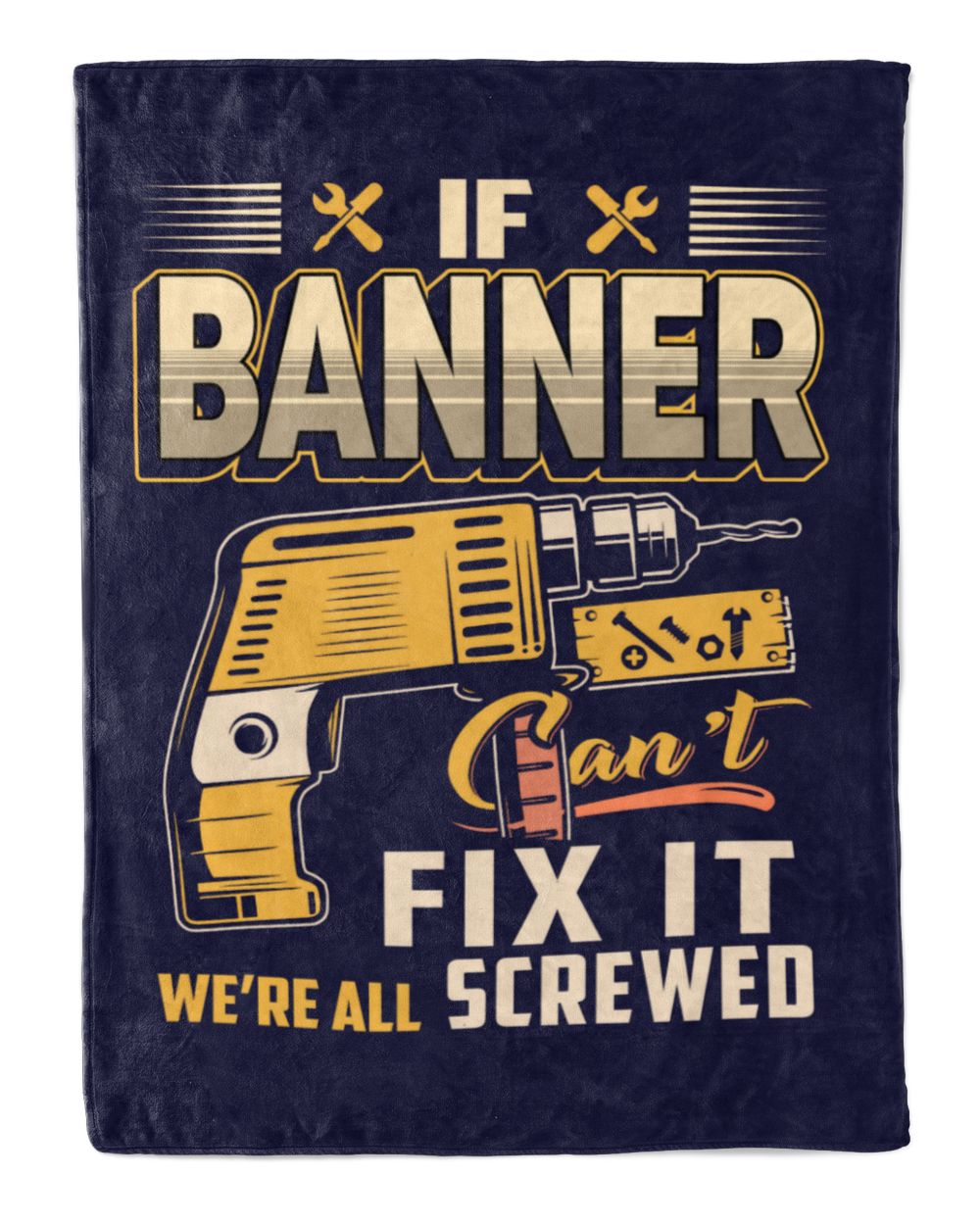 BANNER Cozy Plush Fleece Blanket navy 30x40in