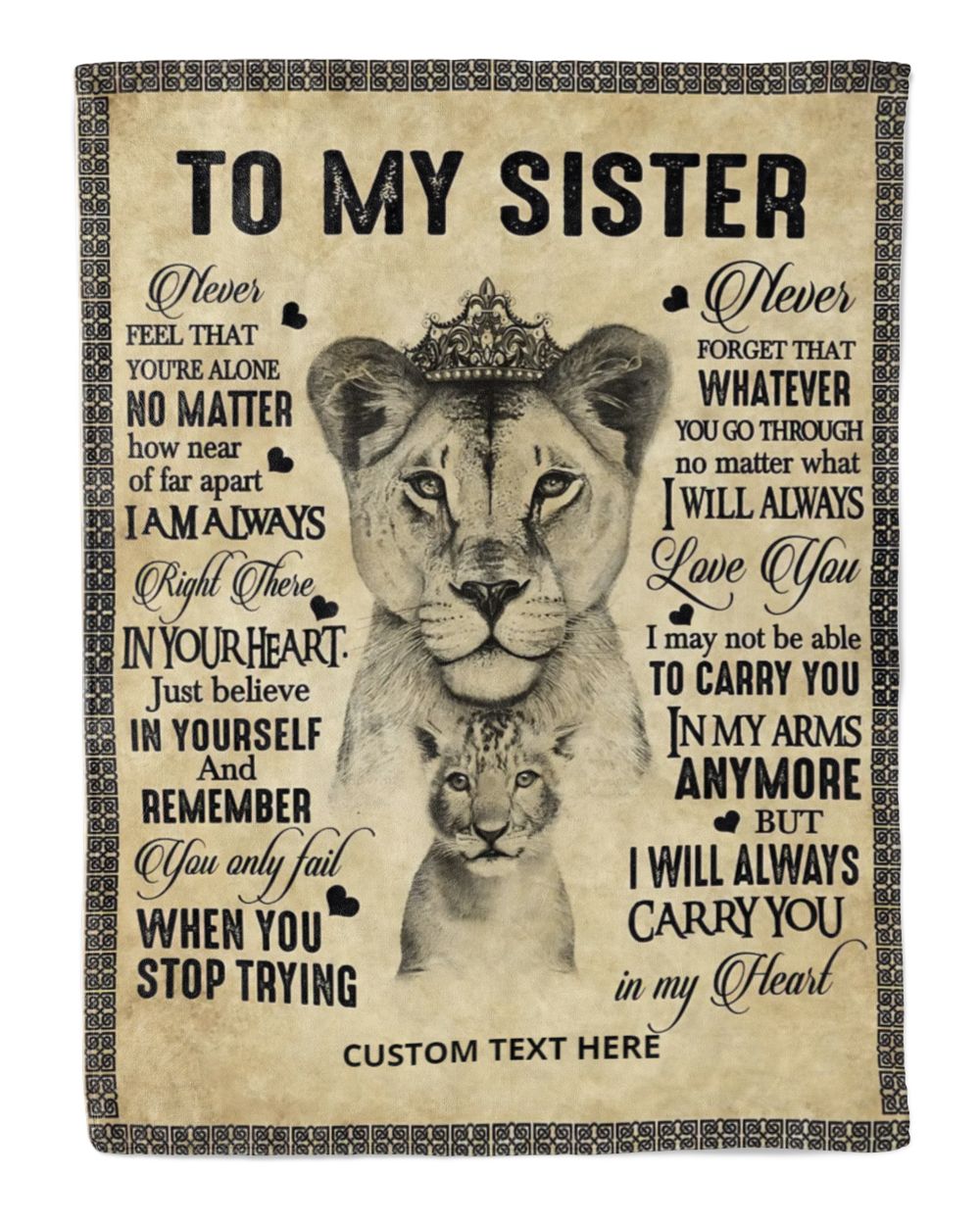 Personalized Custom To My Sister Never Feel That Alone No Matter Fleece Blanket TTH Cozy Plush Fleece Blanket