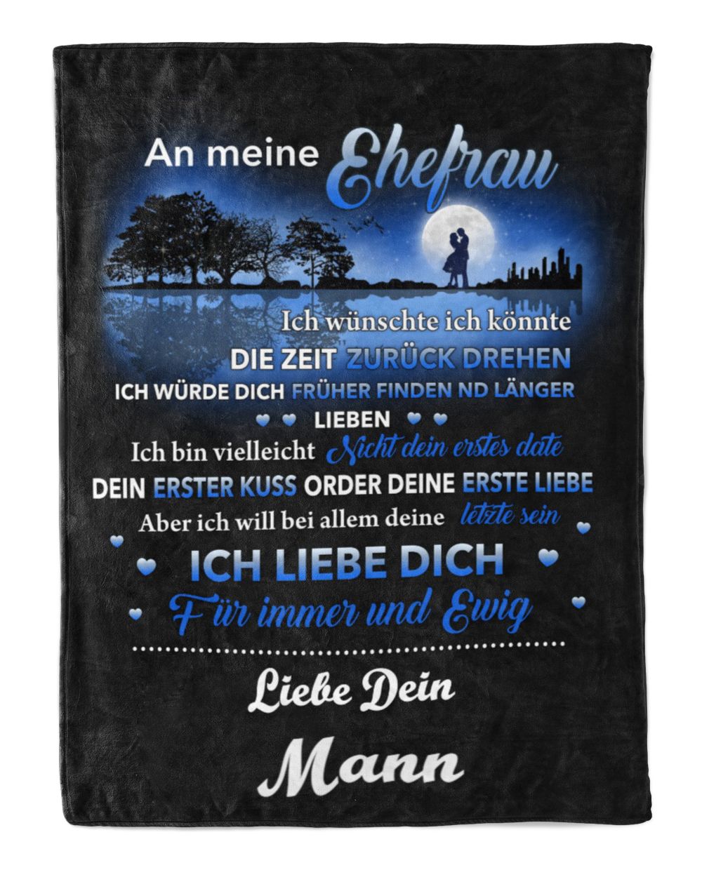 An meine ehefrau Cozy Plush Fleece Blanket white 30x40in