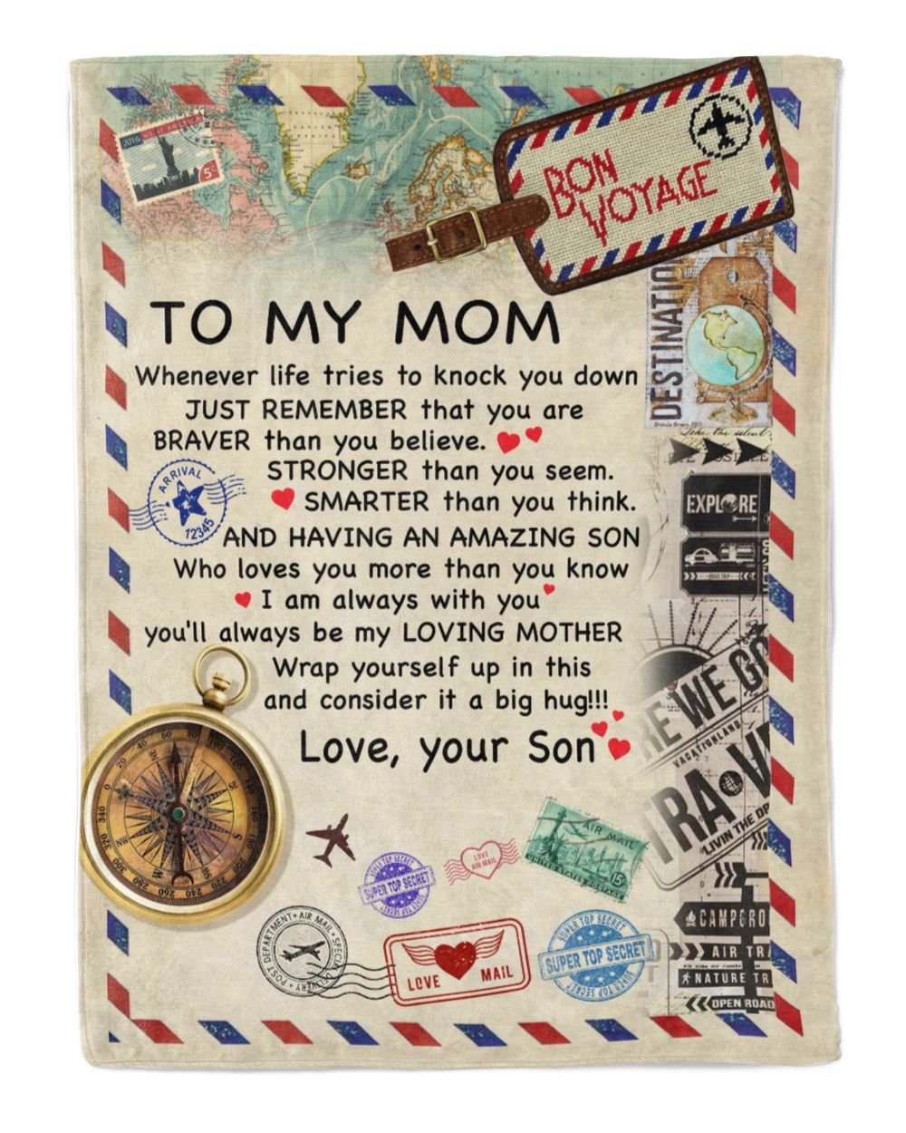 Special gift for your Mom Cozy Plush Fleece Blanket white 30x40in