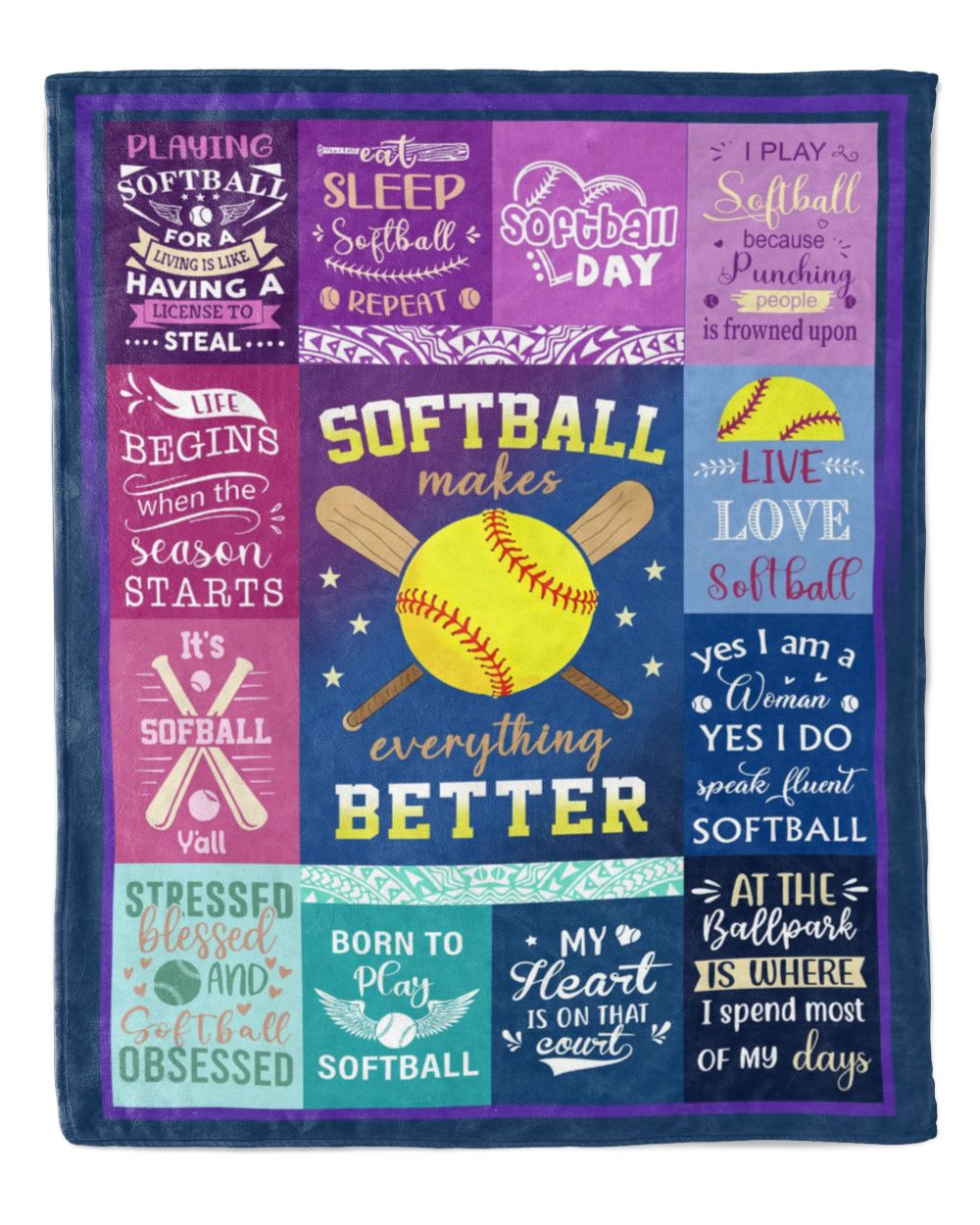 Softball Blankets- Softball Gifts- Christmas Blankets Cozy Plush Fleece Blanket white 30x40in