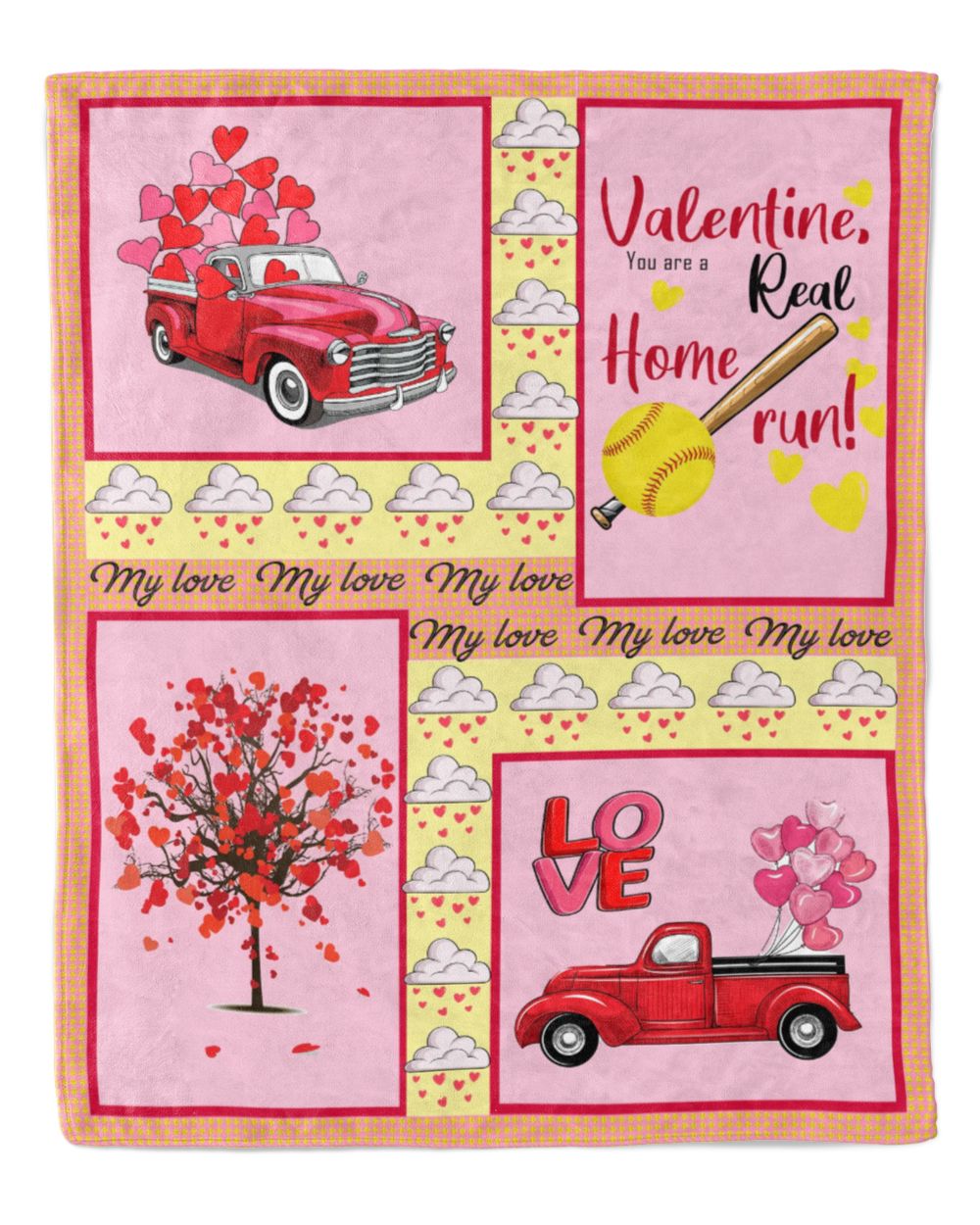 Valentine Blankets- Softball Gifts- Valentine Gifts- Valentine's day Cozy Plush Fleece Blanket white 30x40in