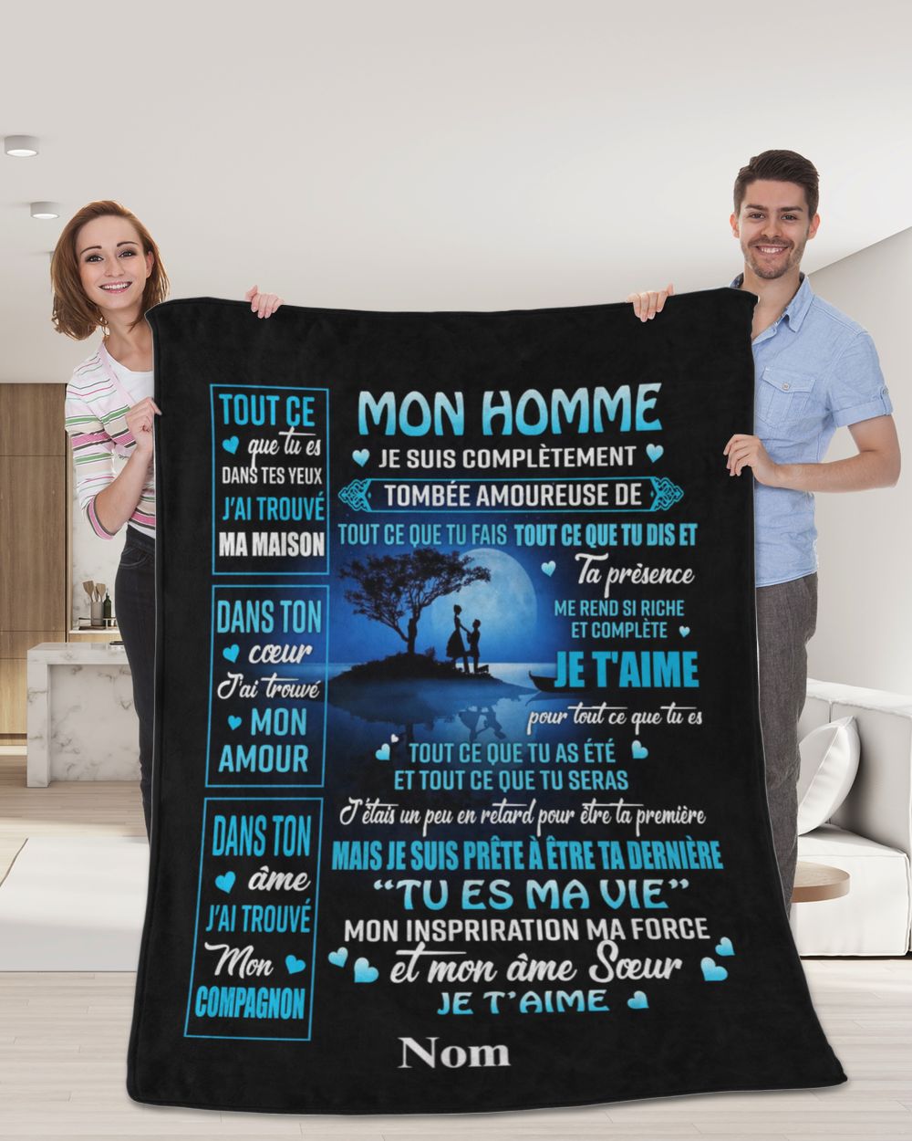 Mon Homme Cozy Plush Fleece Blanket white 30x40in
