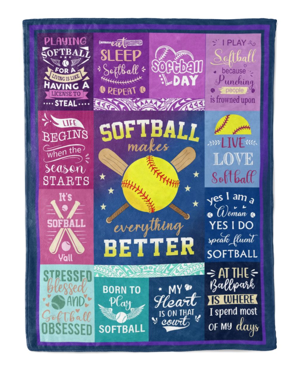 Softball Blankets- Softball Gifts- Christmas Blankets Cozy Plush Fleece Blanket white 30x40in