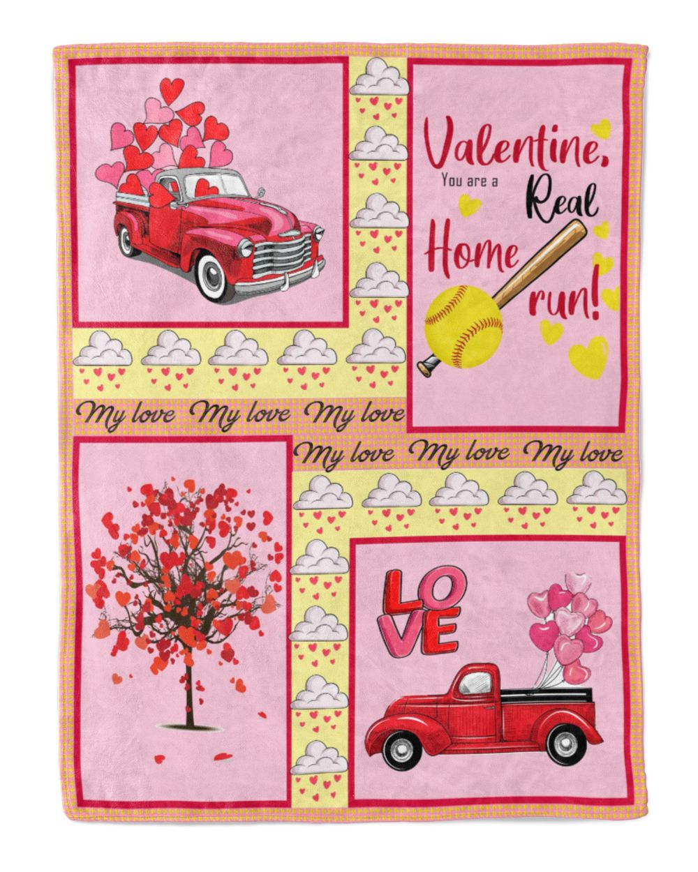 Valentine Blankets- Softball Gifts- Valentine Gifts- Valentine's day Cozy Plush Fleece Blanket white 30x40in