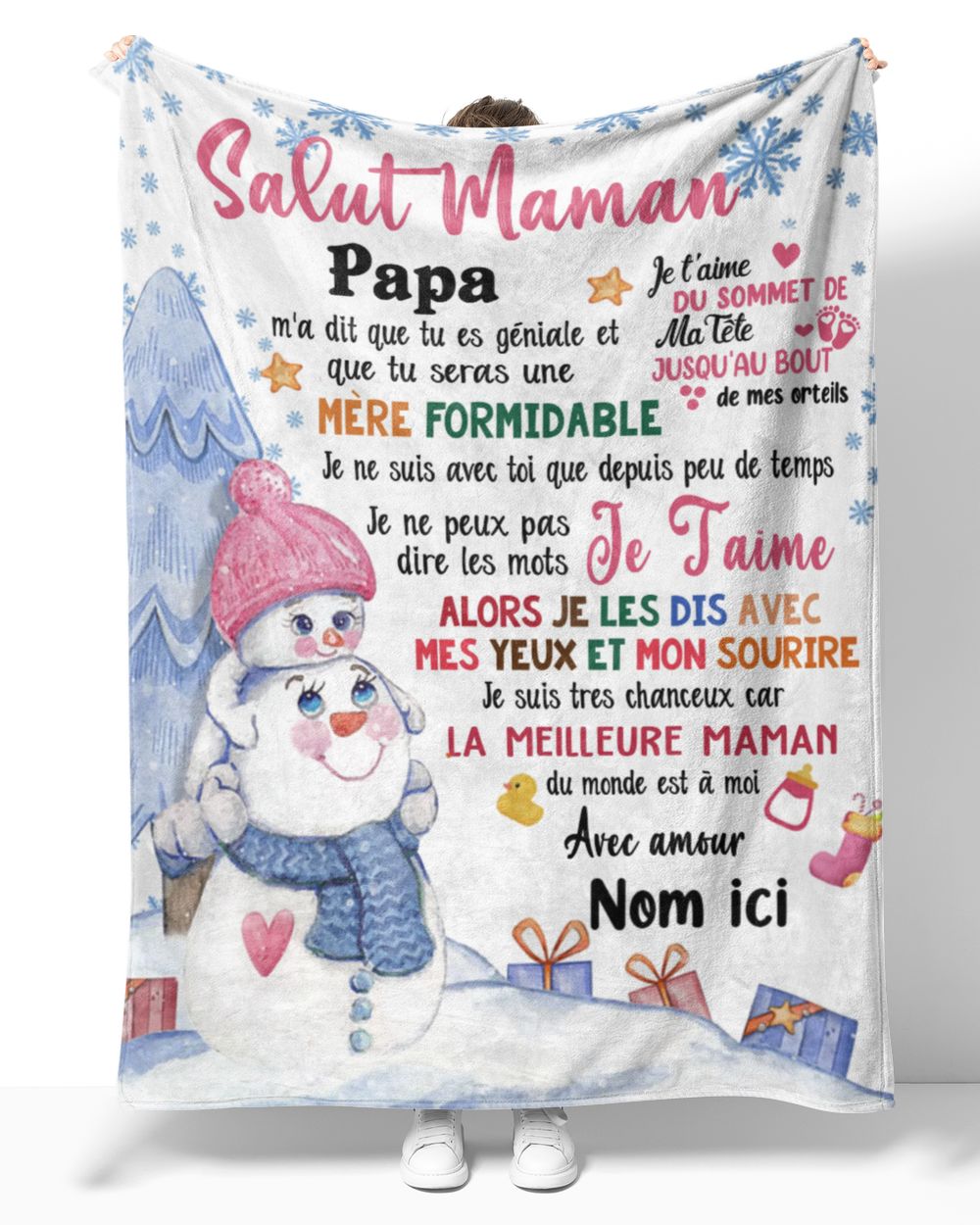 Salut maman Papa m'a dit que tu es géniale et que tu seras une mère formidable. Cozy Plush Fleece Blanket white 30x40in