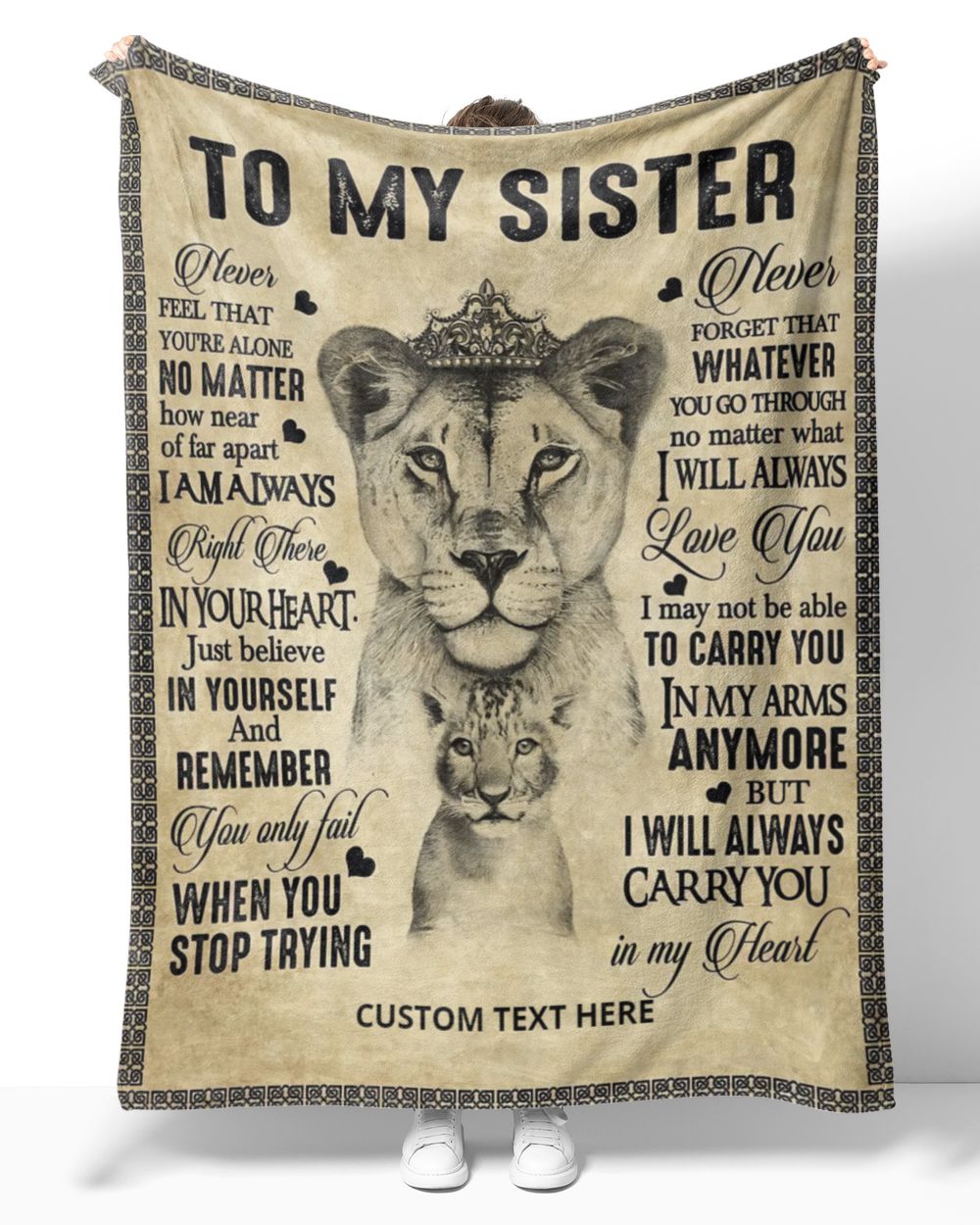 Personalized Custom To My Sister Never Feel That Alone No Matter Fleece Blanket TTH Cozy Plush Fleece Blanket