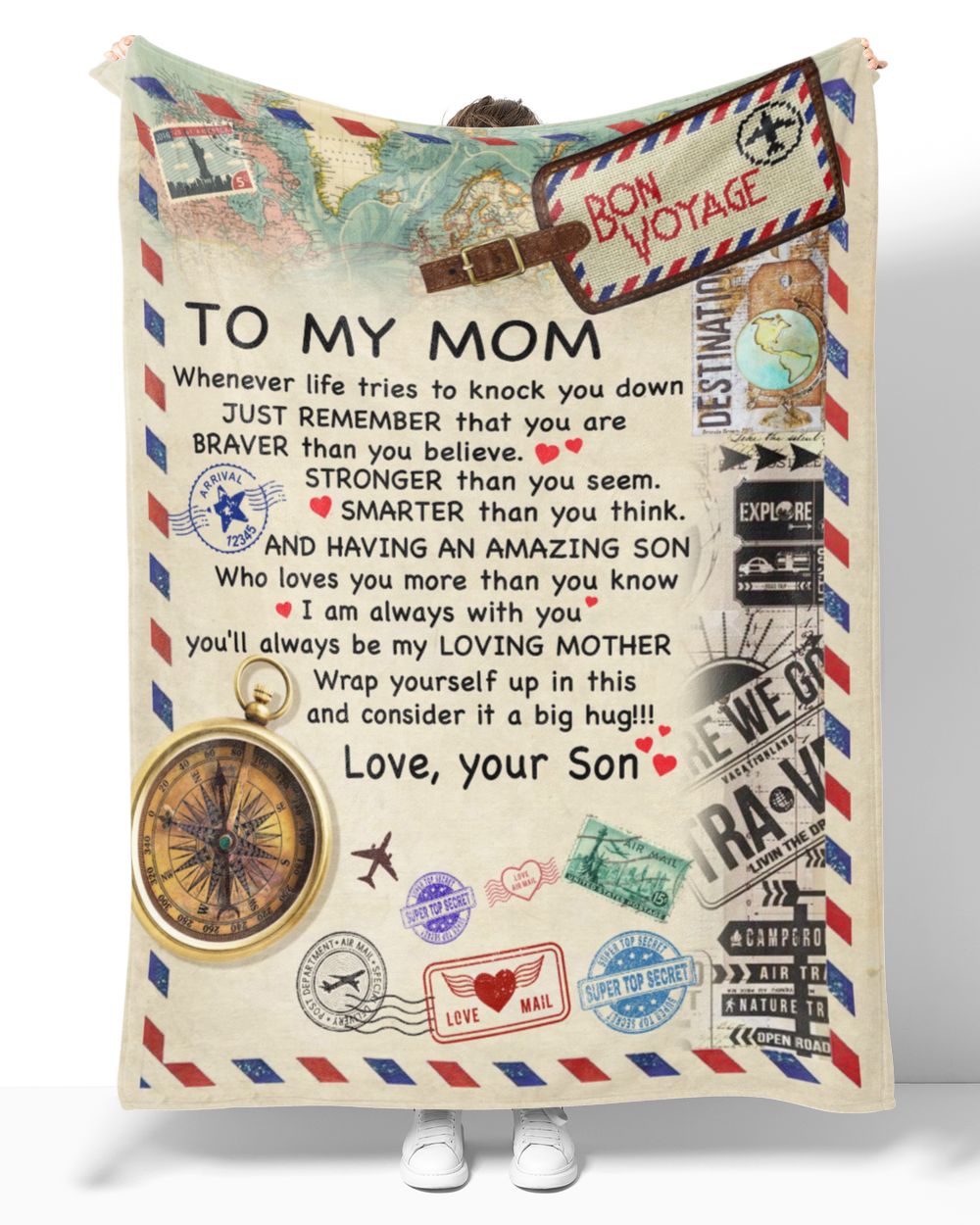 Special gift for your Mom Cozy Plush Fleece Blanket white 30x40in