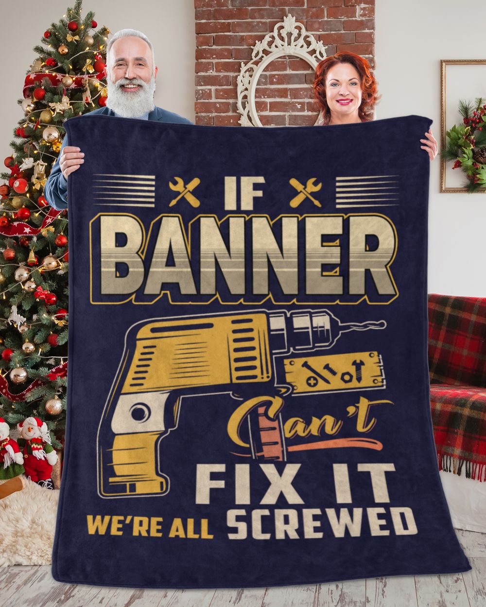 BANNER Cozy Plush Fleece Blanket navy 30x40in