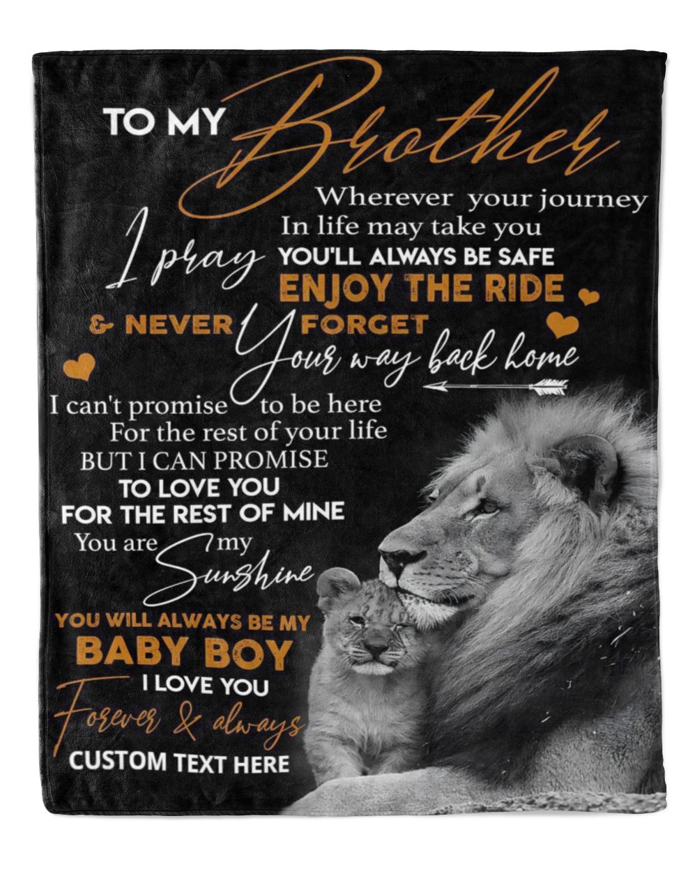 Personalized Custom To My Brother Wherever Your Journey Sherpa Fleece Blanket TTH Premium Mink Sherpa Blanket