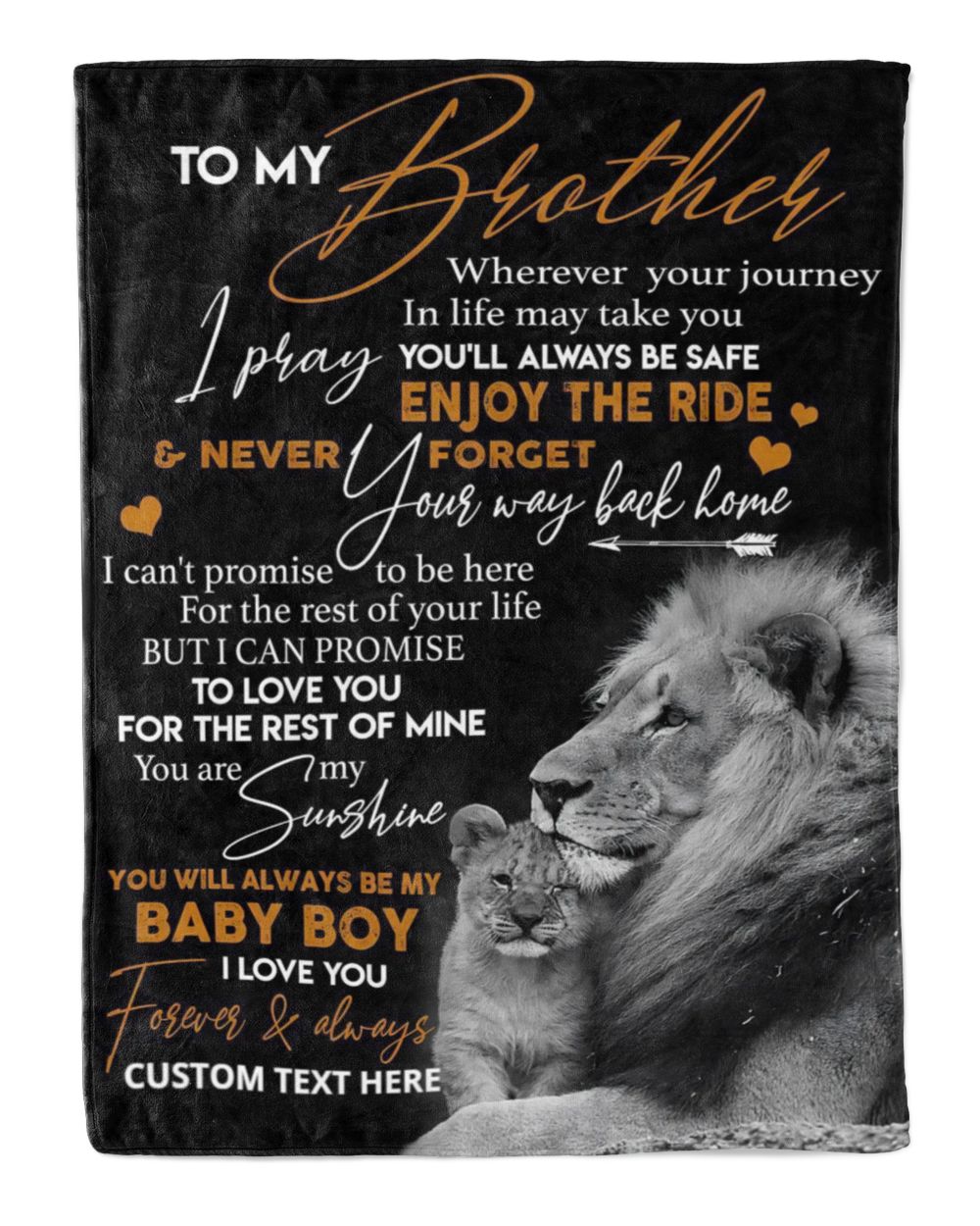 Personalized Custom To My Brother Wherever Your Journey Sherpa Fleece Blanket TTH Premium Mink Sherpa Blanket