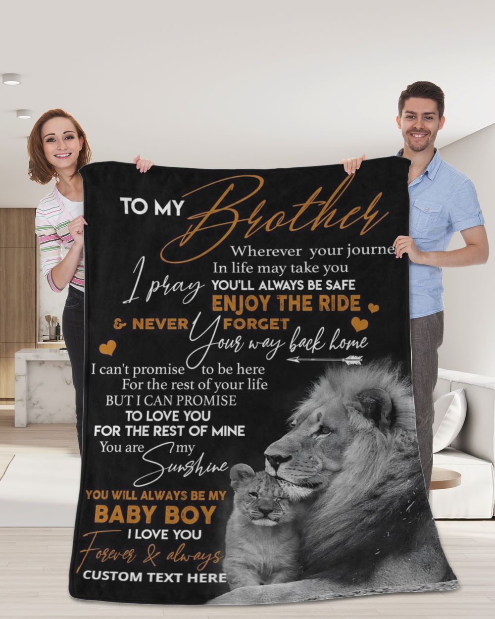Personalized Custom To My Brother Wherever Your Journey Sherpa Fleece Blanket TTH Premium Mink Sherpa Blanket
