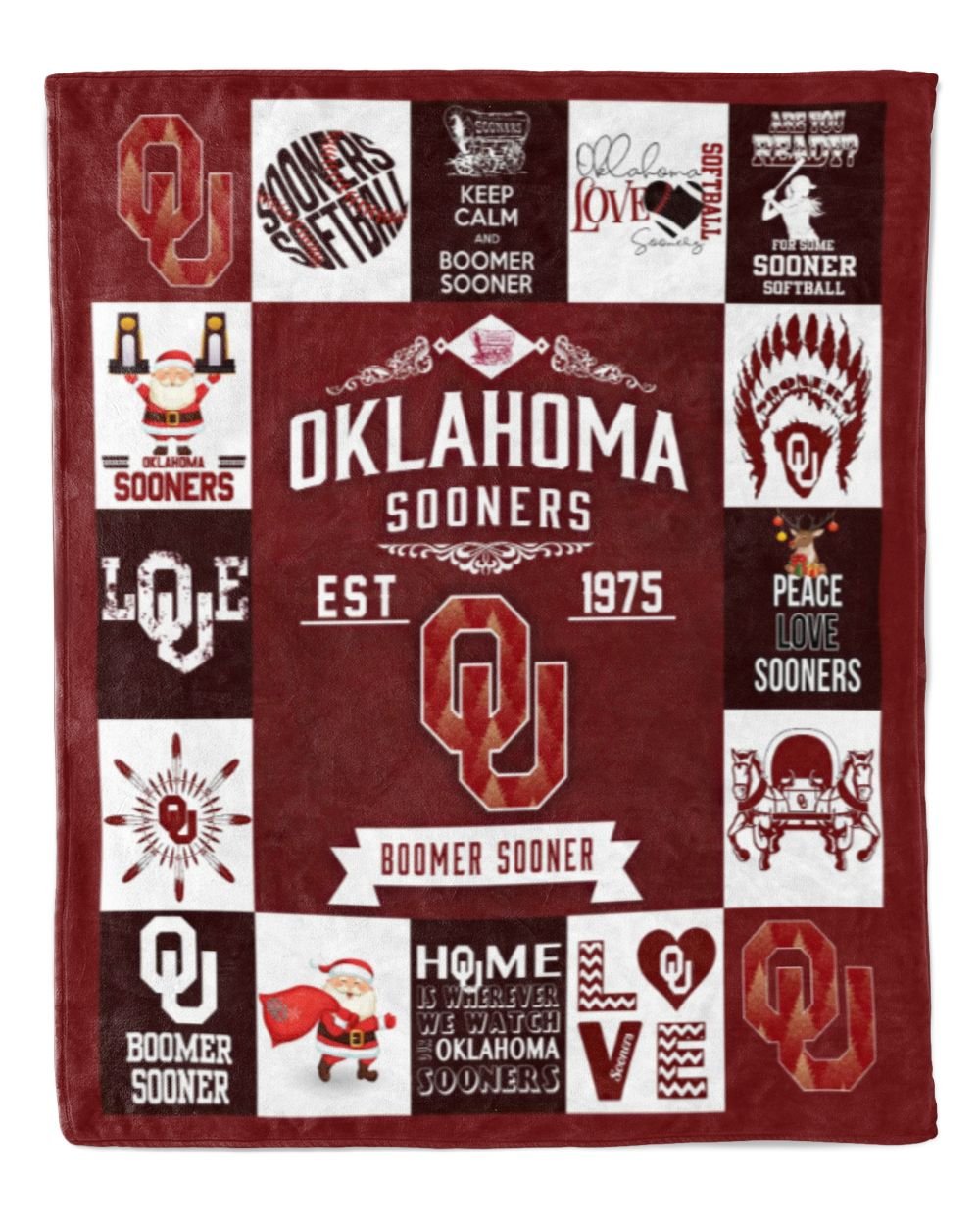 Oklahoma Softball- OU Blanket- Christmas Blanket- For Softball Fans- Championship Mindset Premium Mink Sherpa Blanket white 50x60in