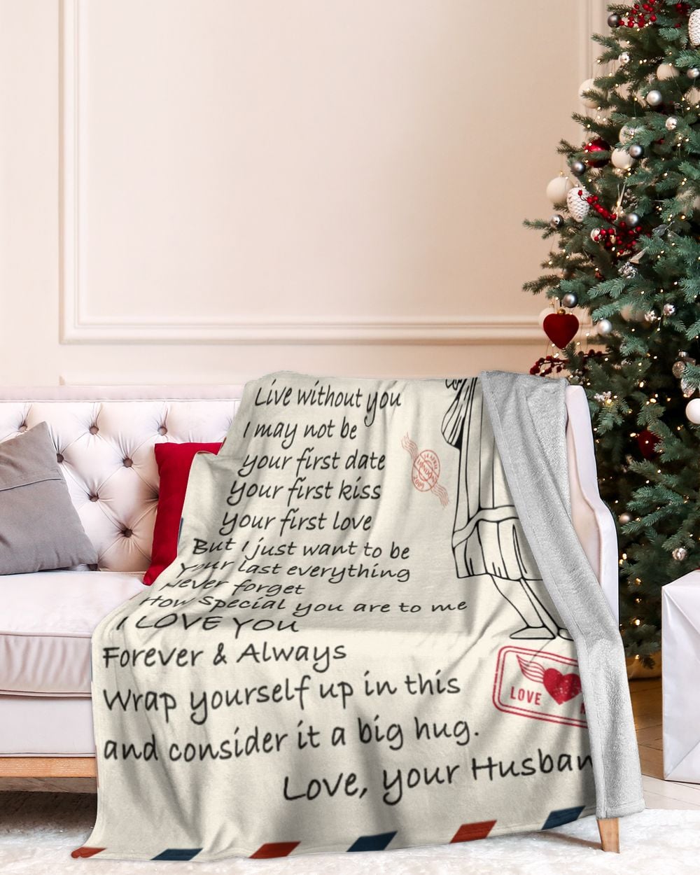ETBK16 To My Wife I Married You Because I Can Not Live Without You Premium Mink Sherpa Blanket