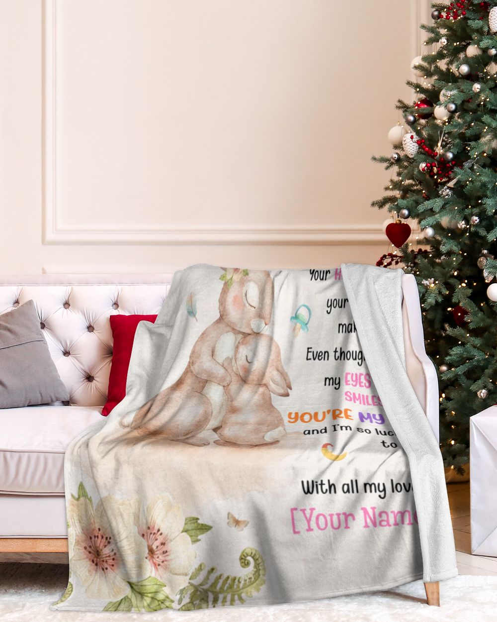To My Mommy Blanket, Personalized Custom Blanket, Baby Girl Blanket, Name Blanket, Girl Blanket Gift, Baby Blanket, Kids Blanket, Personalized Gift, Custom Gift Premium Mink Sherpa Blanket white 50x60in