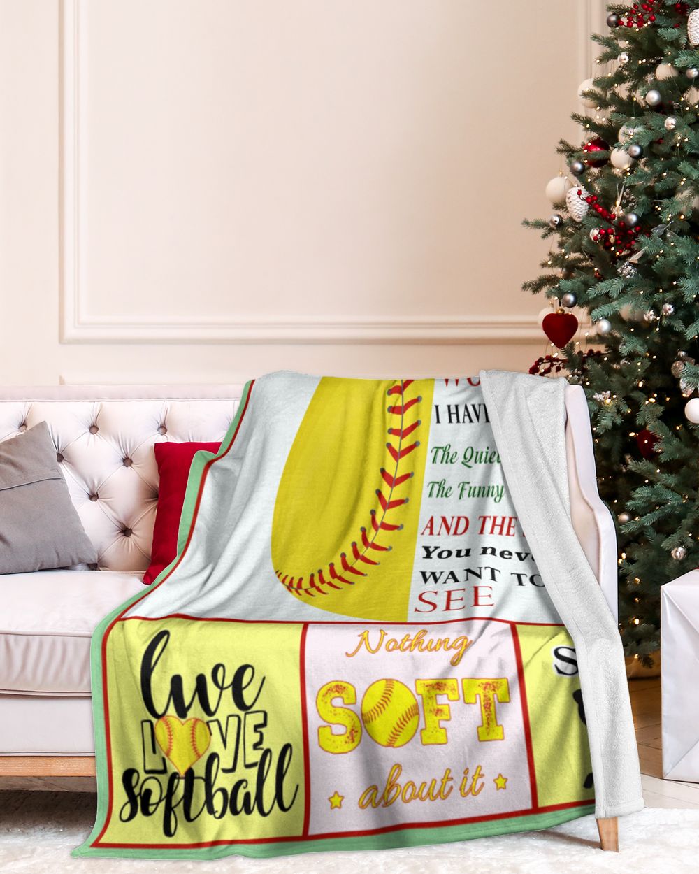 January Woman  Softball Blankets- Birthday Gifts- Softball Blankets- Softball Lovers Premium Mink Sherpa Blanket white 50x60in