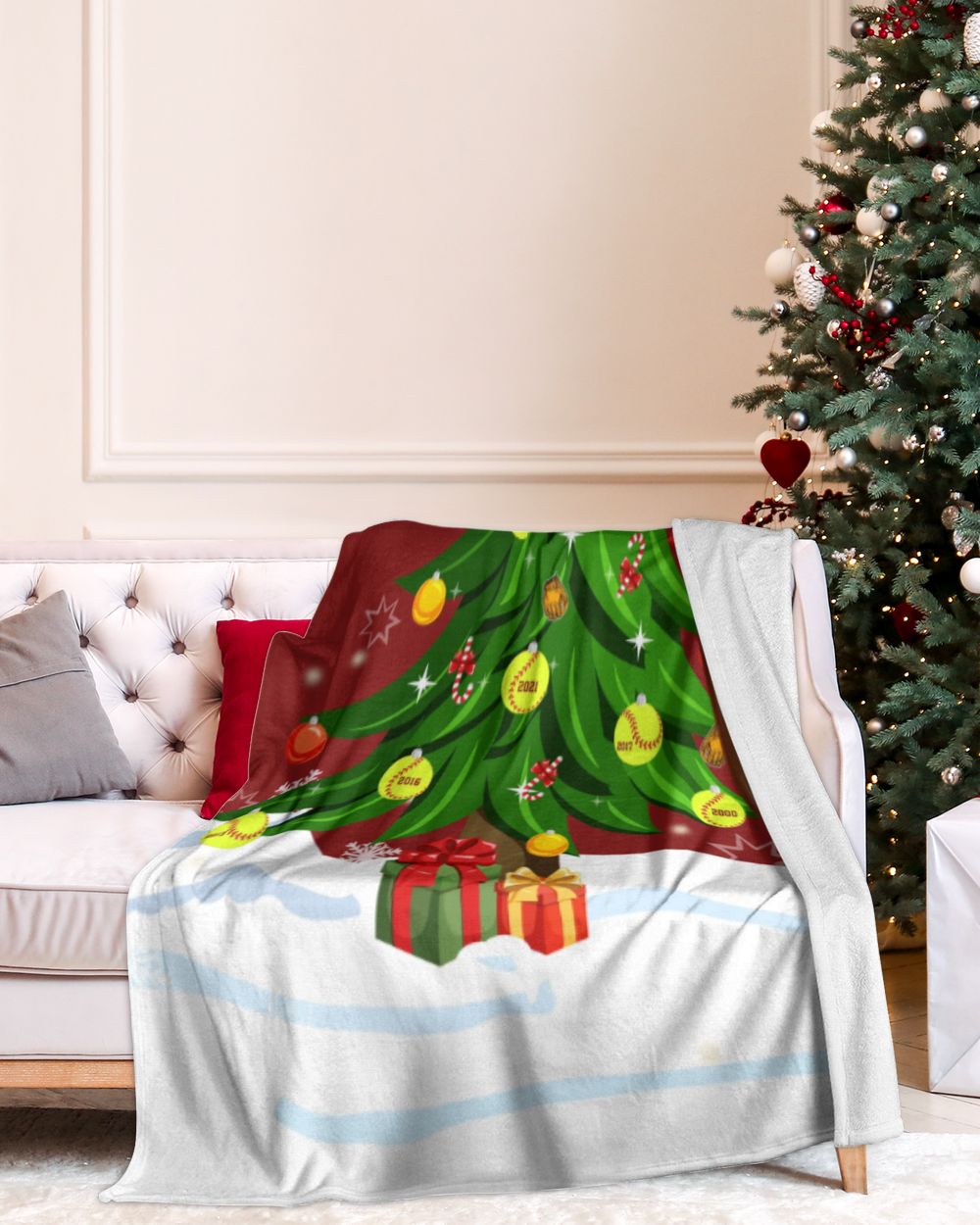 Oklahoma Softball- OU Blanket- Christmas Blanket- For Softball Fans Premium Mink Sherpa Blanket white 50x60in