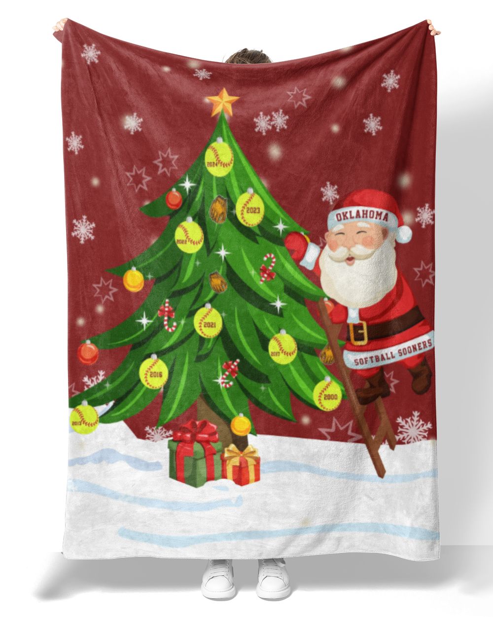 Oklahoma Softball- OU Blanket- Christmas Blanket- For Softball Fans Premium Mink Sherpa Blanket white 50x60in