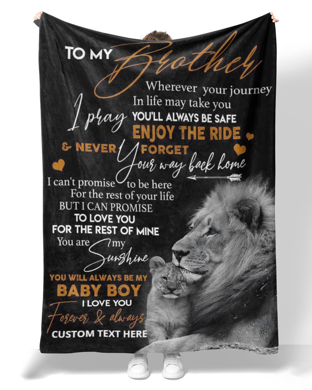 Personalized Custom To My Brother Wherever Your Journey Sherpa Fleece Blanket TTH Premium Mink Sherpa Blanket