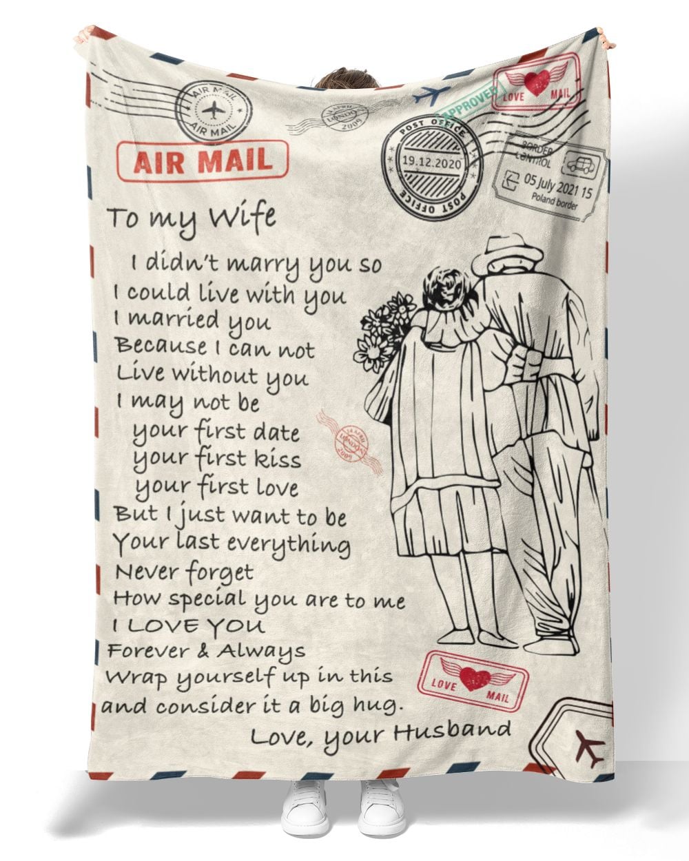 ETBK16 To My Wife I Married You Because I Can Not Live Without You Premium Mink Sherpa Blanket