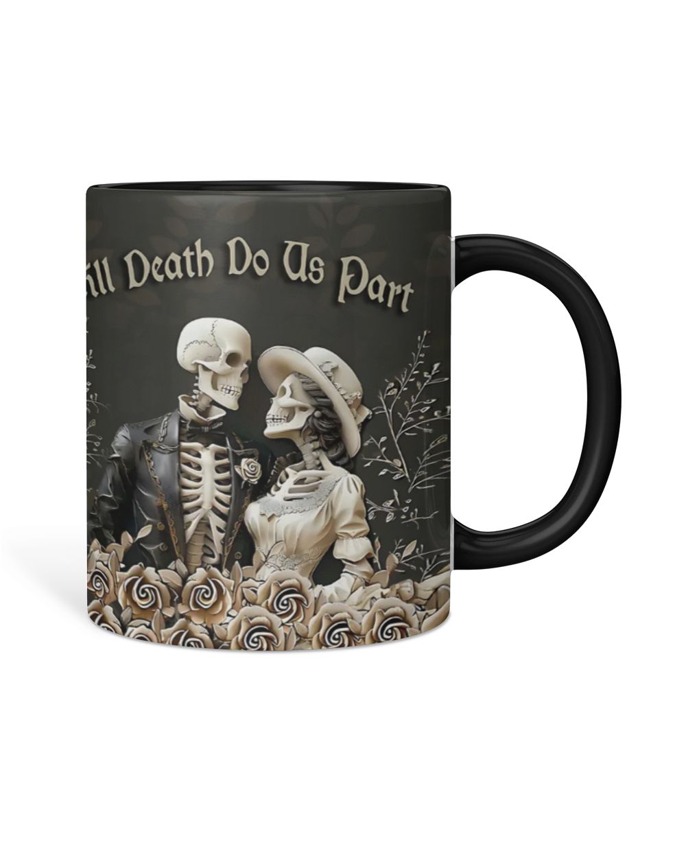 Personalized Till Death Skull Accent Mug