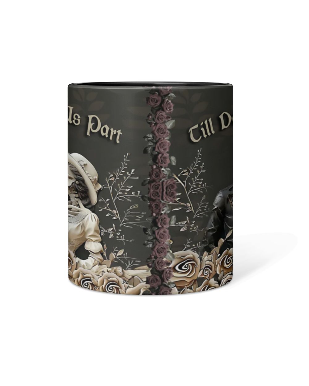 Personalized Till Death Skull Accent Mug