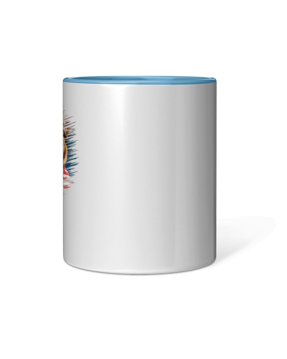 Dog USA flag 2 Accent Mug blue-accent 11oz