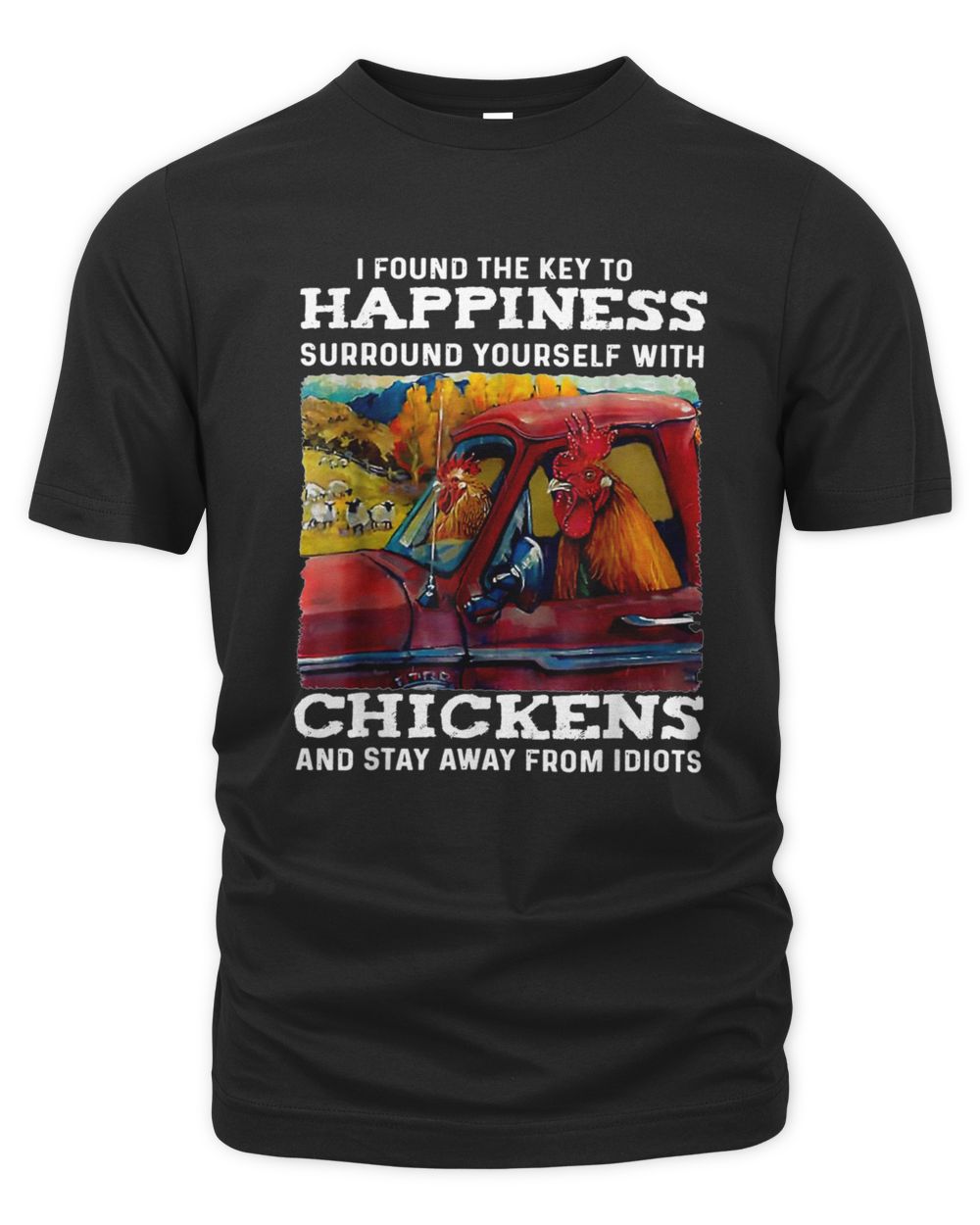 I Found The Key To Happiness Surround Yourself With Chickens T-Shirt Men's Premium Tshirt black s