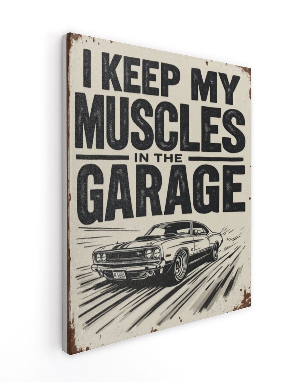 Muscle Car Garage Wall Art Ready To Hang Portrait Canvas