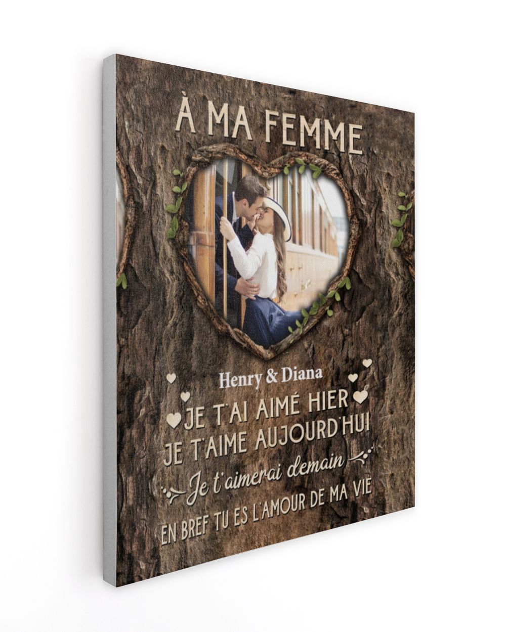 À ma Femme Ready To Hang Portrait Canvas white 11x14in