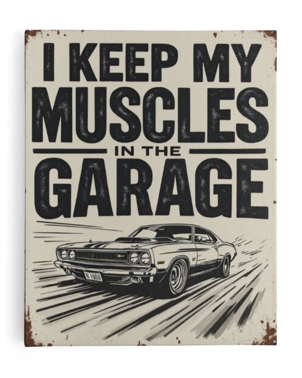 Muscle Car Garage Wall Art Ready To Hang Portrait Canvas