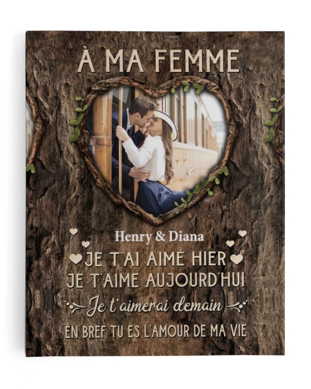 À ma Femme Ready To Hang Portrait Canvas white 11x14in