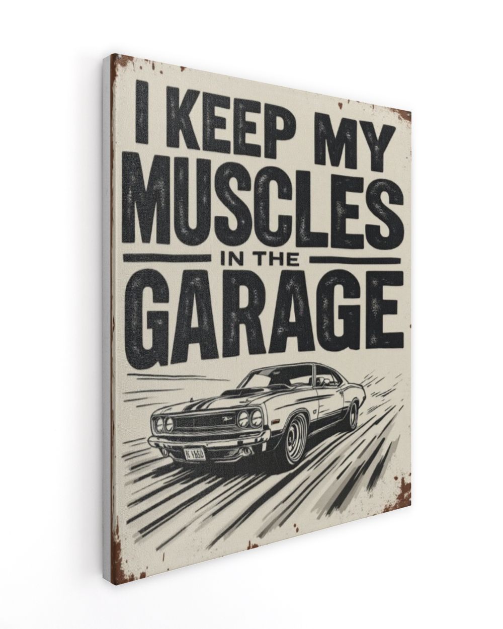 Muscle Car Garage Wall Art Ready To Hang Portrait Canvas