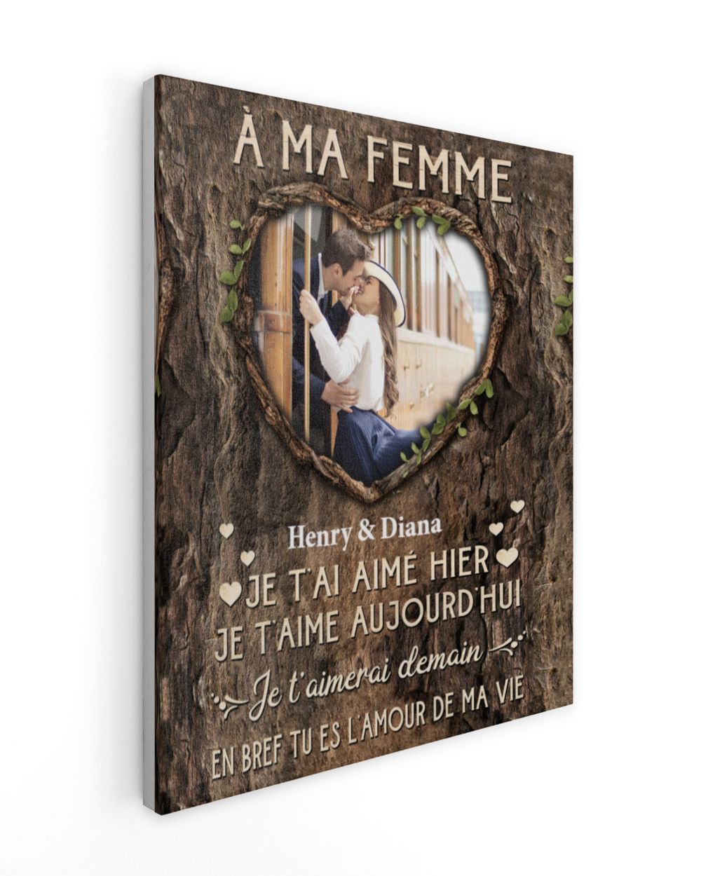 À ma Femme Ready To Hang Portrait Canvas white 11x14in