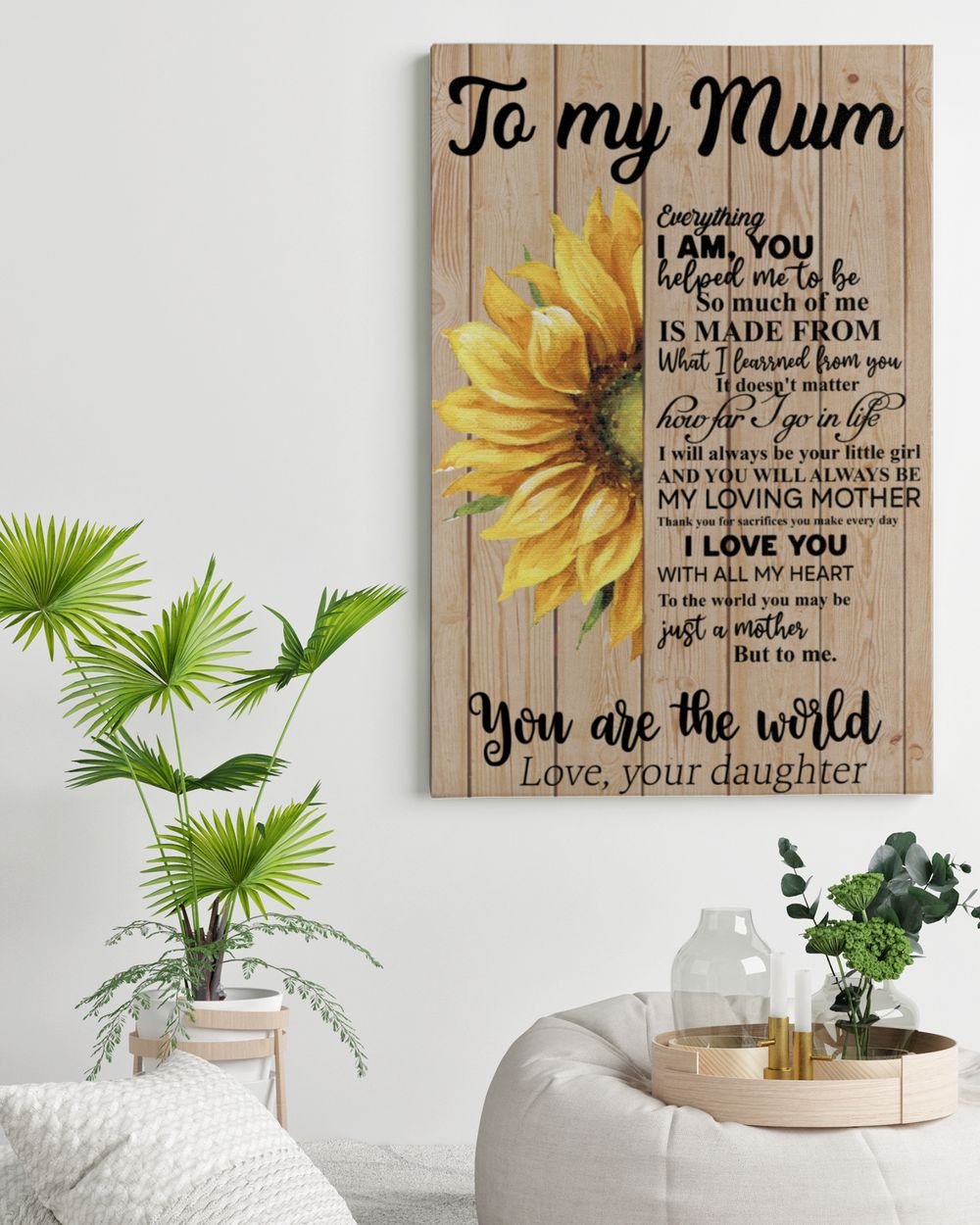 To My Mum You Are The World Canvas Ready To Hang Portrait Canvas white 11x14in