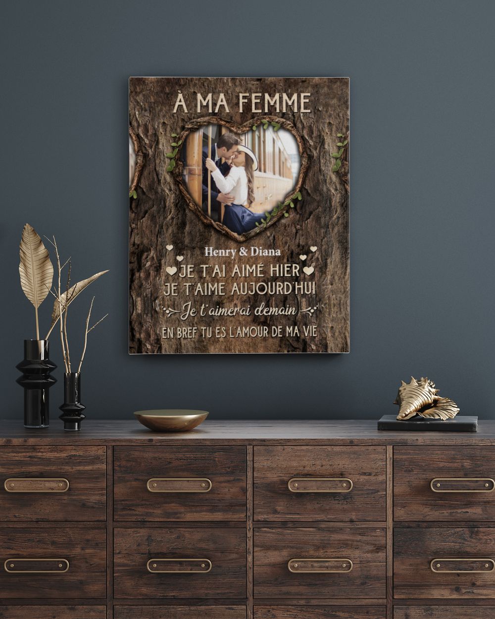 À ma Femme Ready To Hang Portrait Canvas white 11x14in