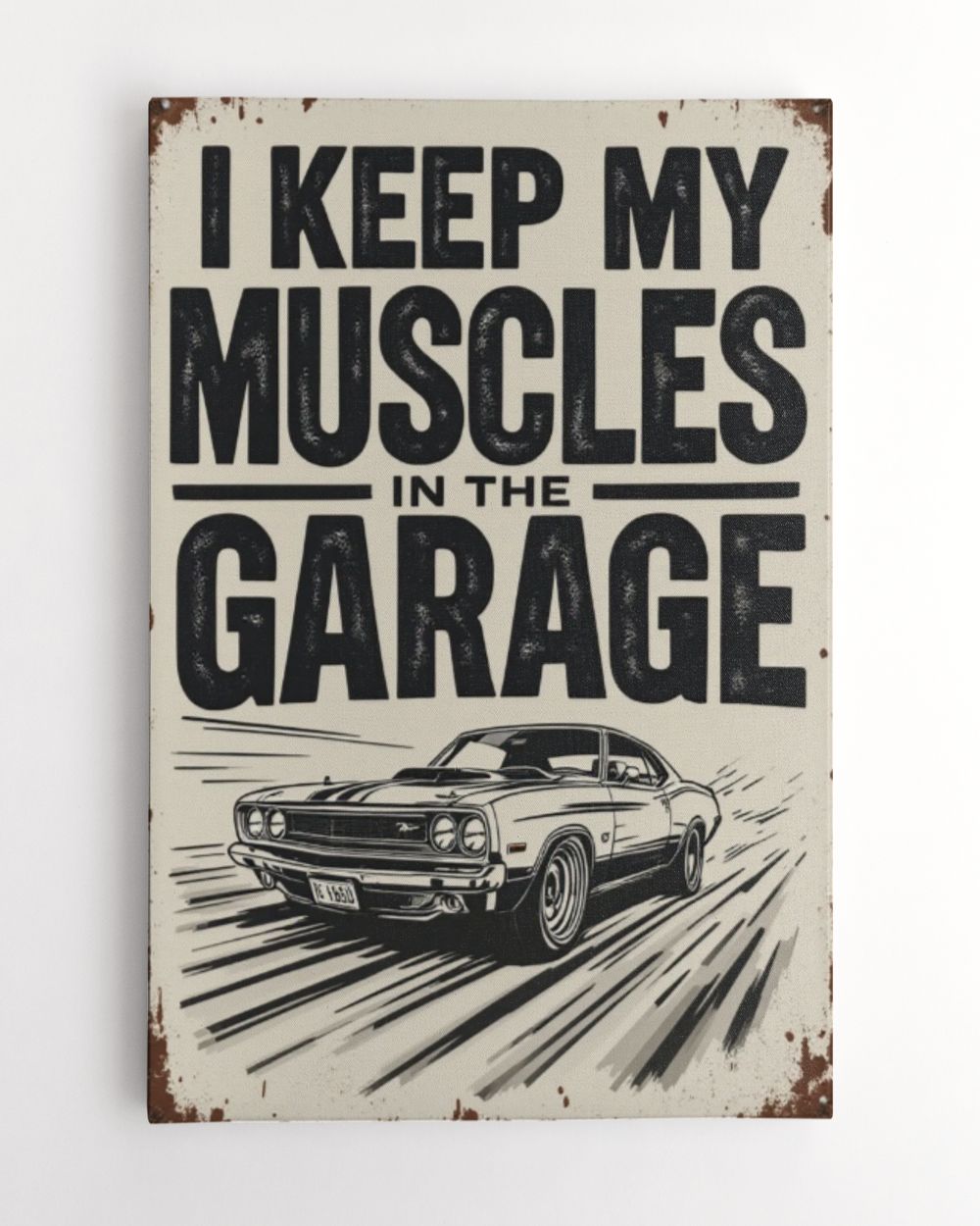 Muscle Car Garage Wall Art Ready To Hang Portrait Canvas
