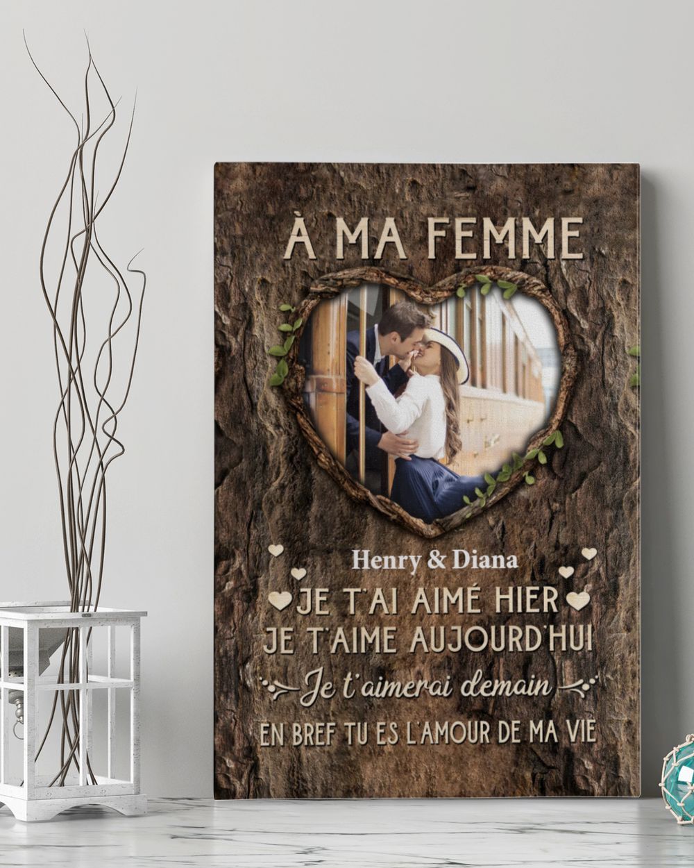 À ma Femme Ready To Hang Portrait Canvas white 11x14in