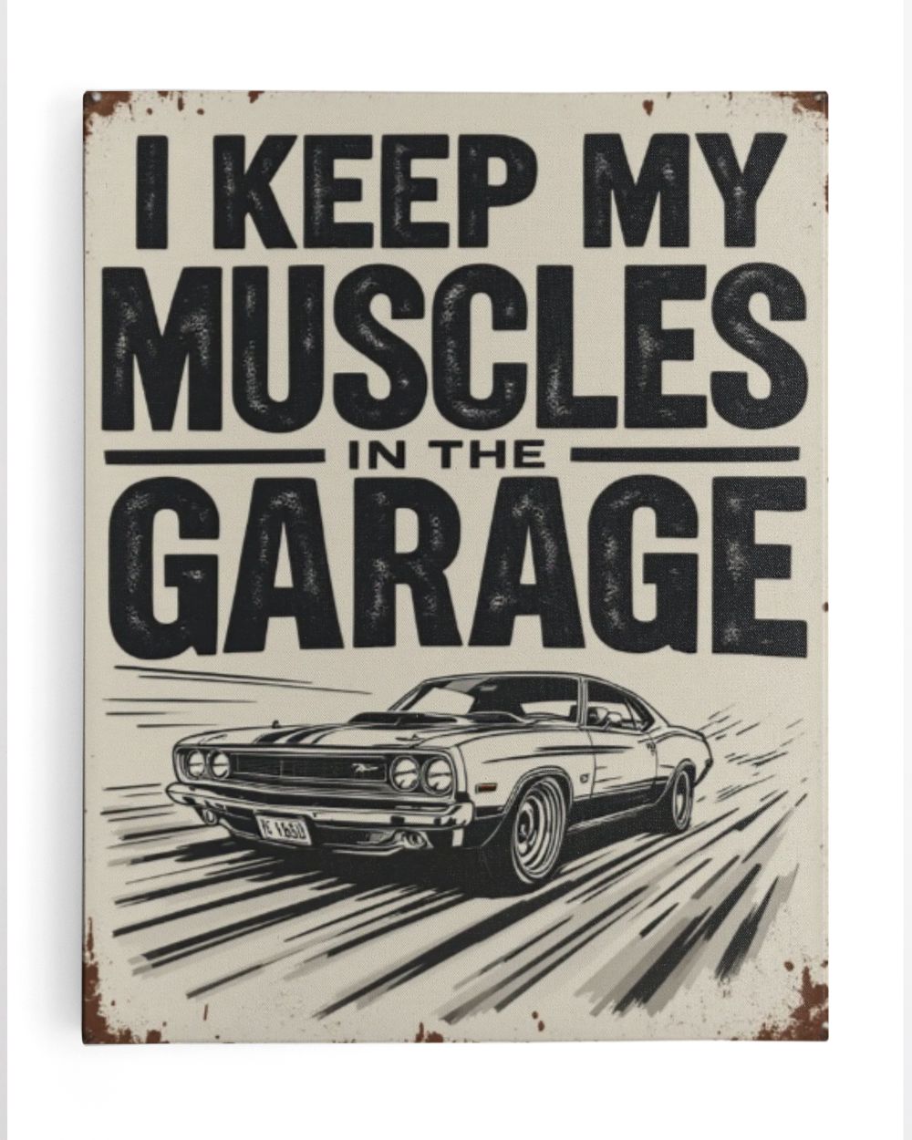 Muscle Car Garage Wall Art Ready To Hang Portrait Canvas