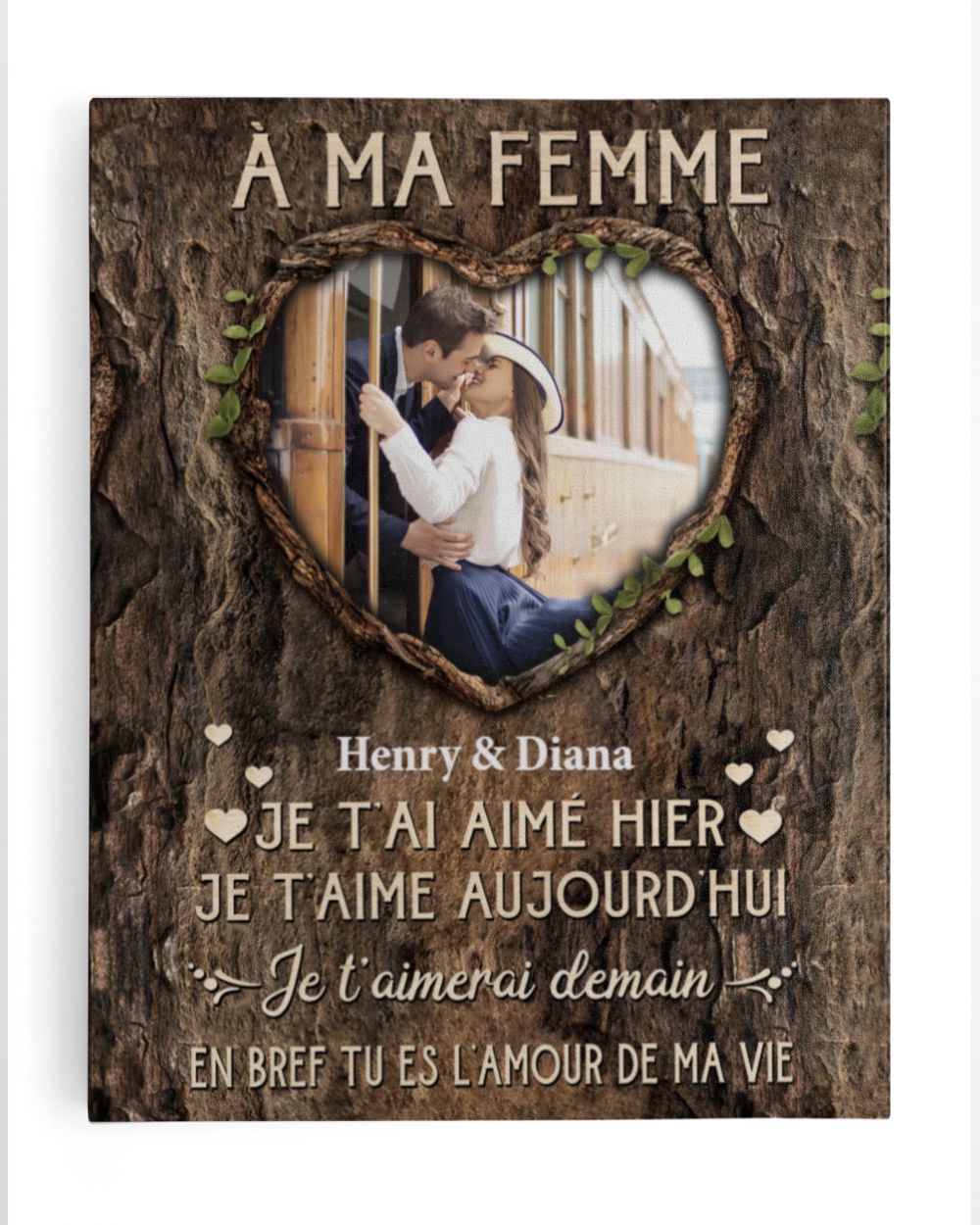 À ma Femme Ready To Hang Portrait Canvas white 11x14in