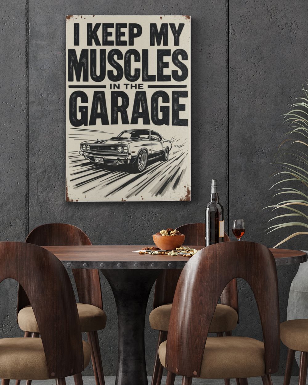 Muscle Car Garage Wall Art Ready To Hang Portrait Canvas