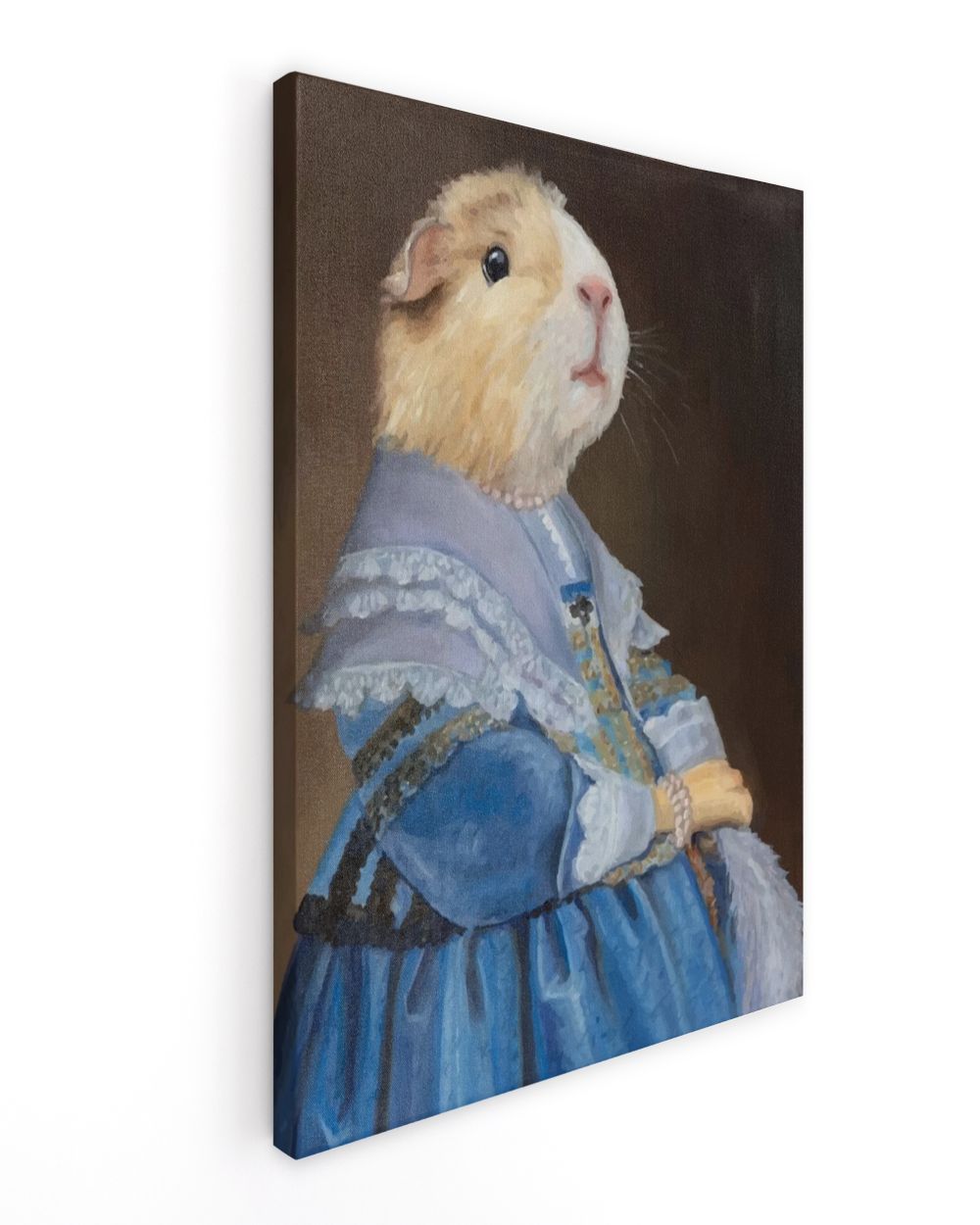 Guinea Pig Portrait on Stretch Fabric Wall Art Decor, ready to hang! Ready To Hang Portrait Canvas white 11x14in