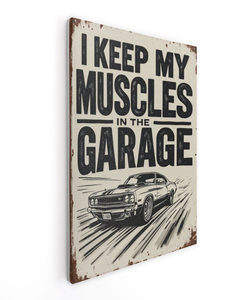 Muscle Car Garage Wall Art Ready To Hang Portrait Canvas