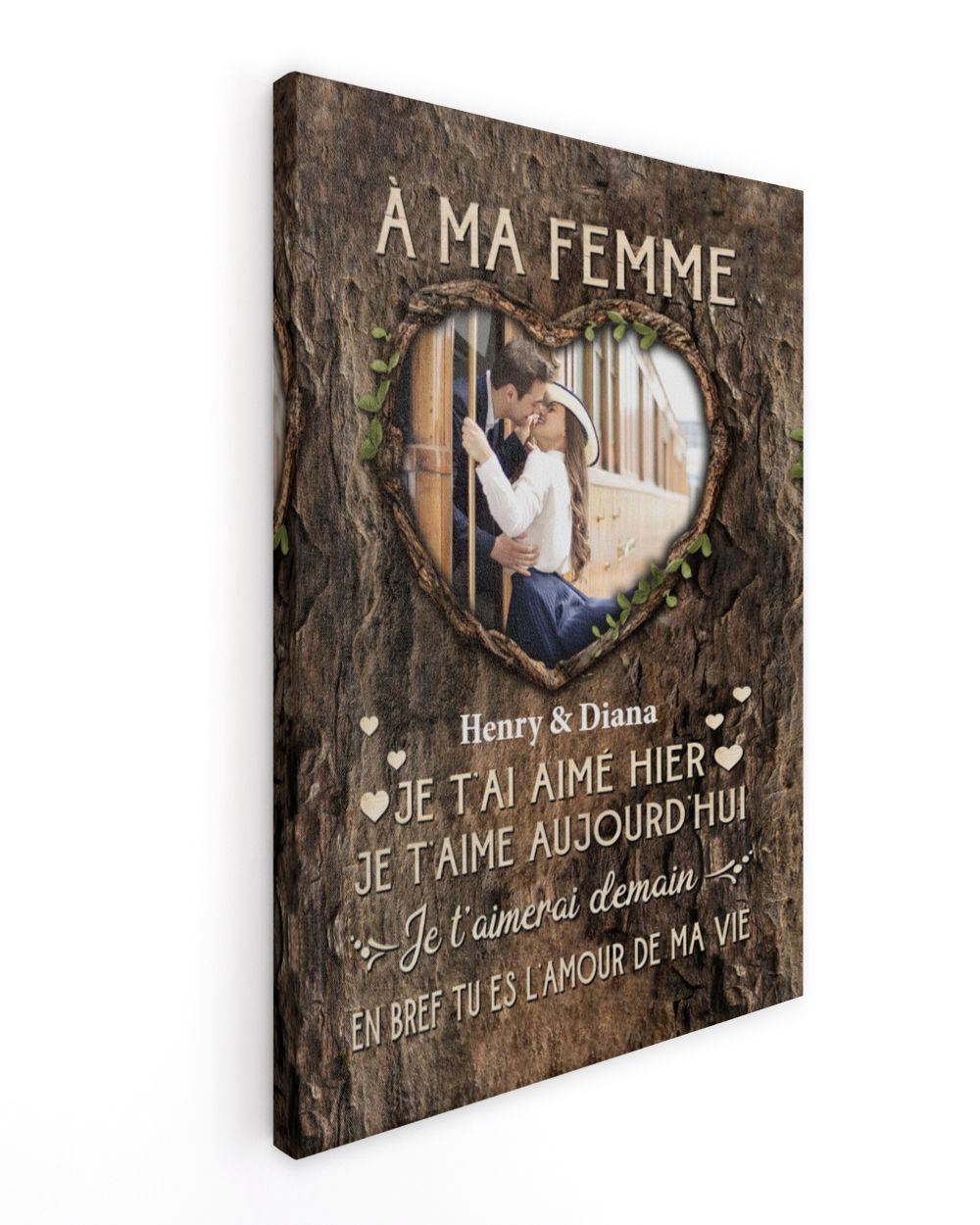 À ma Femme Ready To Hang Portrait Canvas white 11x14in