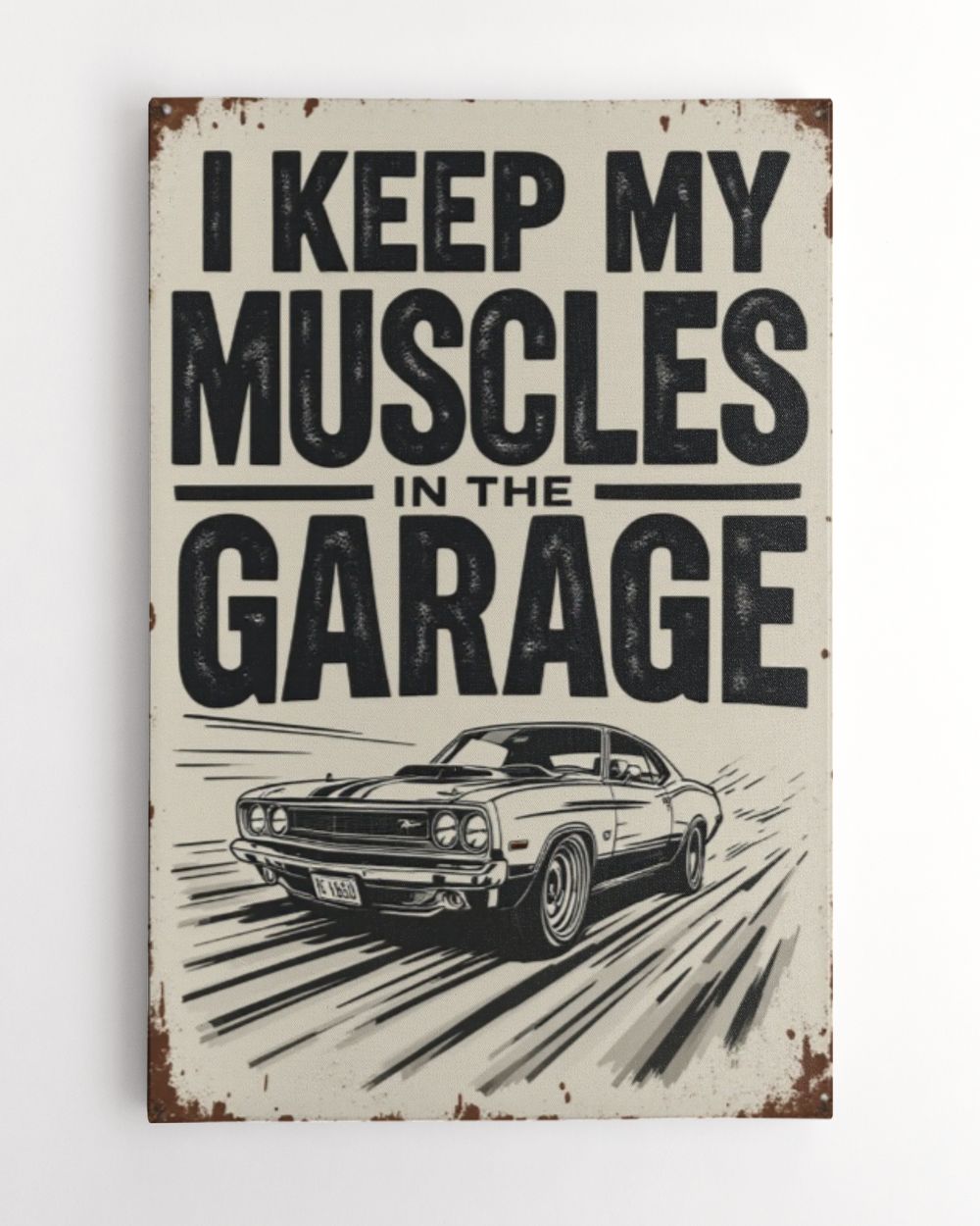 Muscle Car Garage Wall Art Ready To Hang Portrait Canvas